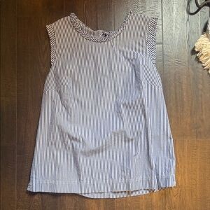 J. Crew Navy and White Striped Sleeveless Blouse